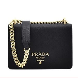 Prada Pattina Black Shoulder Bag